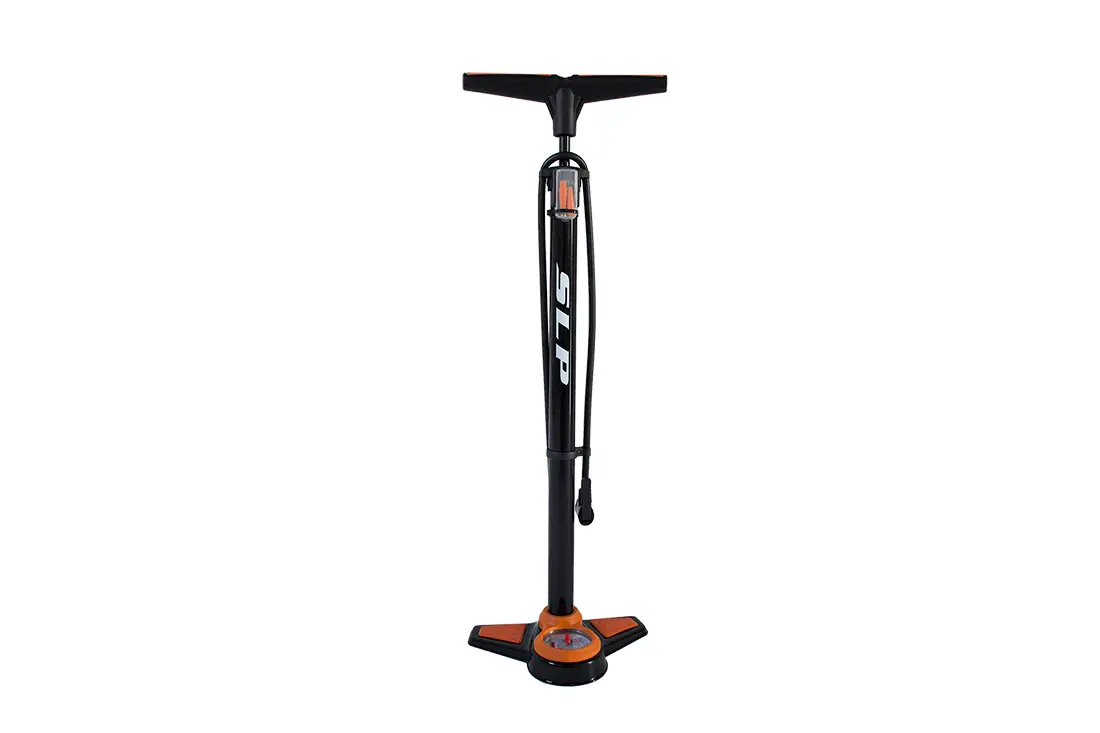 Inflador de pie doble valvula con medidor SLP
