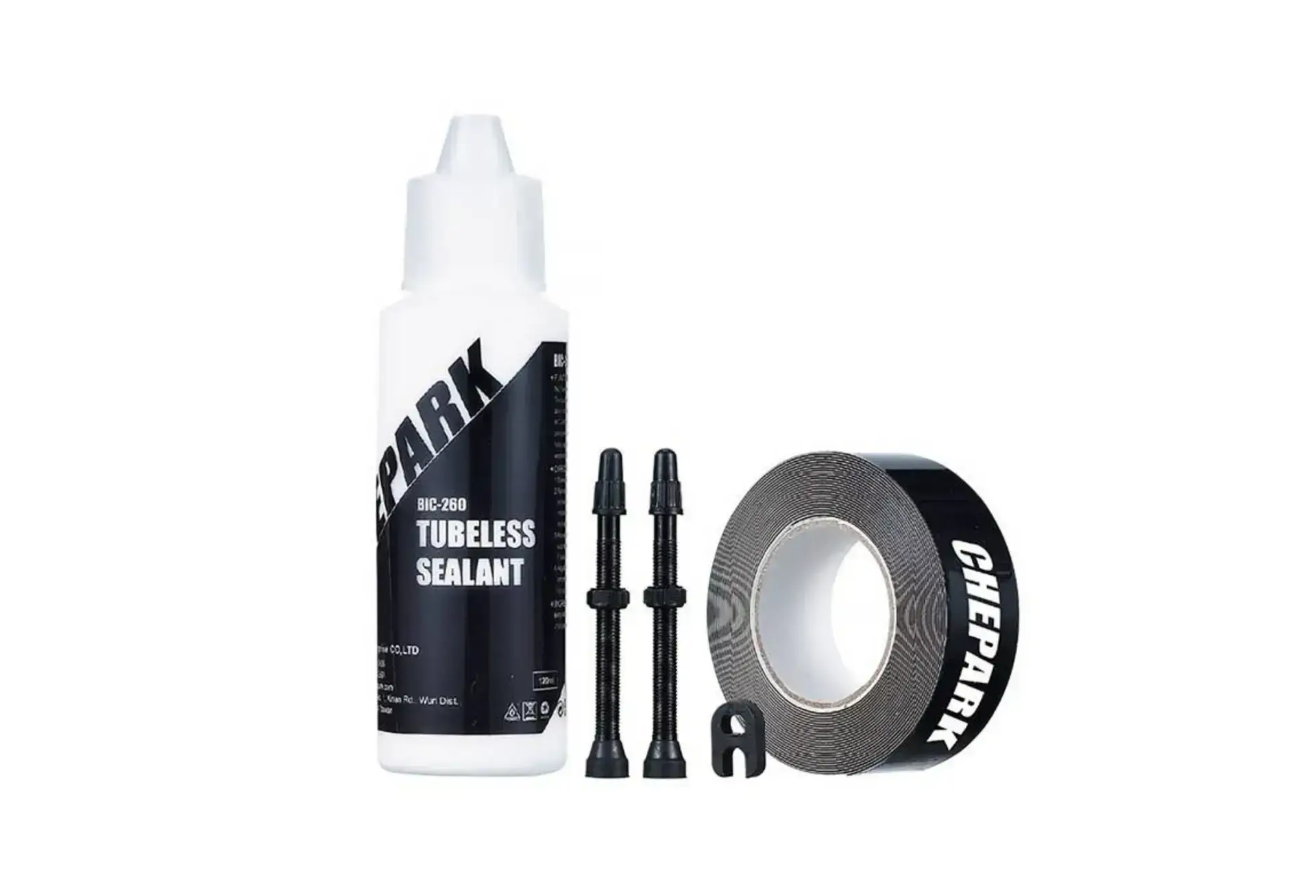 Kit tubelizado liquido 120ml + valvula 60mm + cinta Chepark