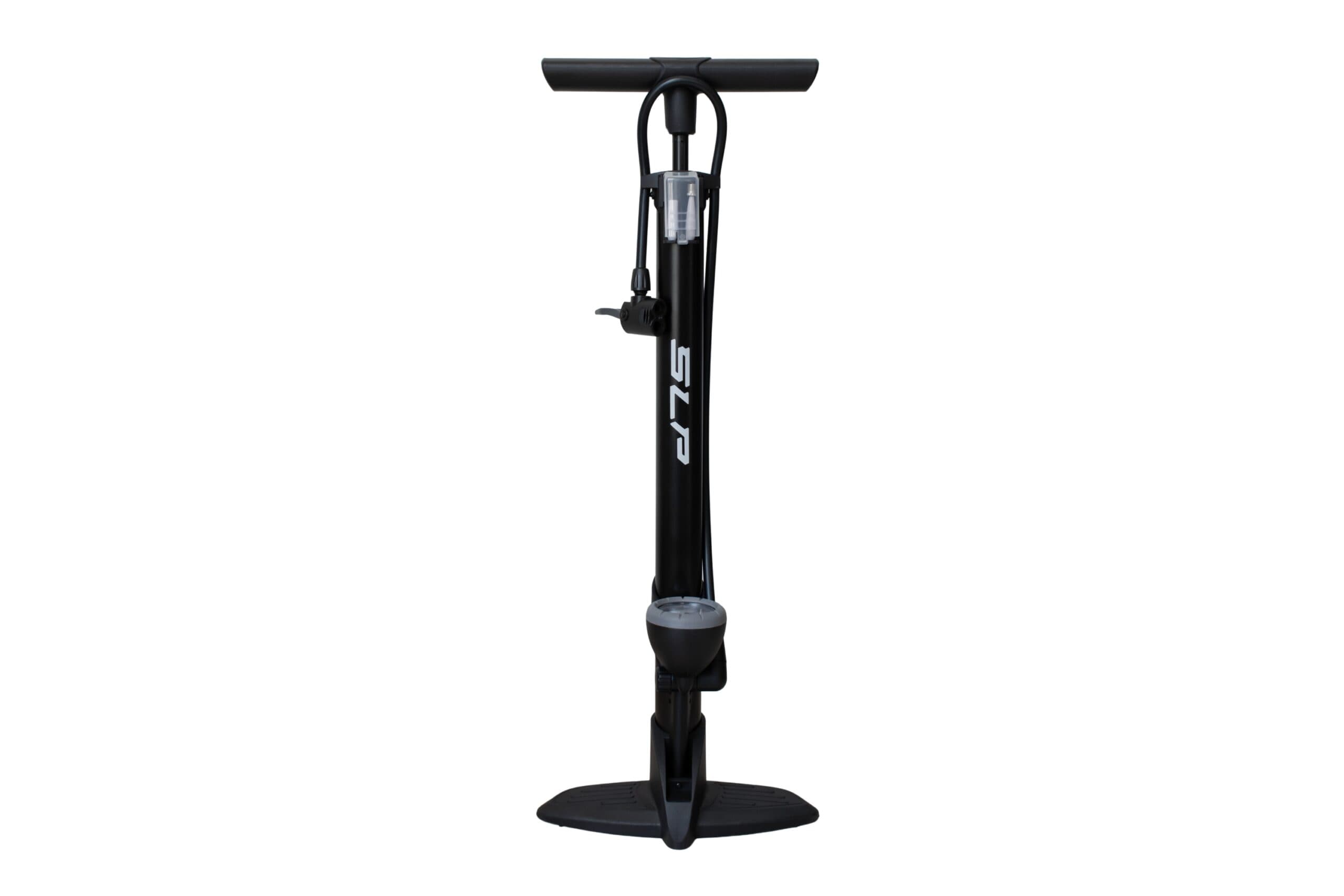 Inflador de pie aluminio con medidor y picos SLP
