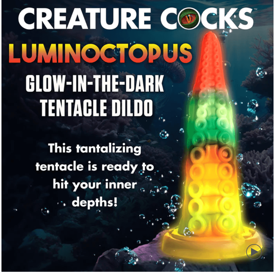 Dildo con tentáculos que brillan en la oscuridad de Luminoctopus