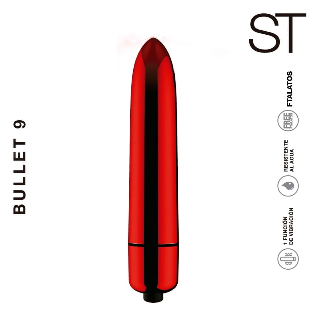 Estimulador de clitoris bullet 9 red brillante