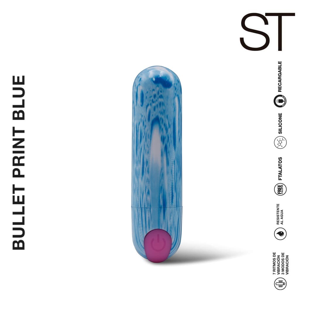 Vibrador clitoriano Bullet Print Blue