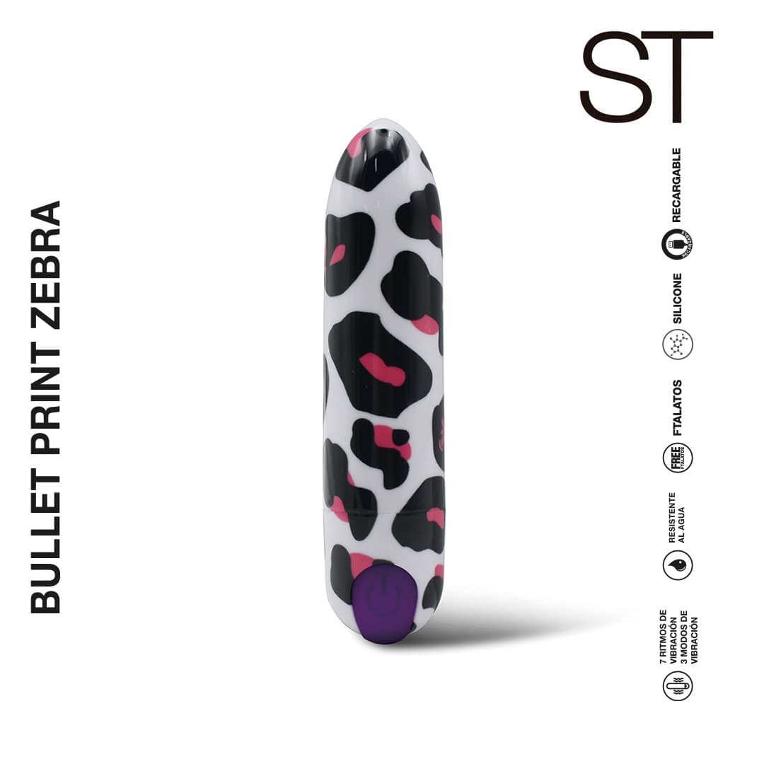 Vibrador clitoriano Bullet Print Zebra