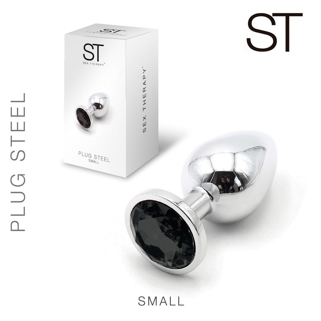 Plug steel cristal S - Negro