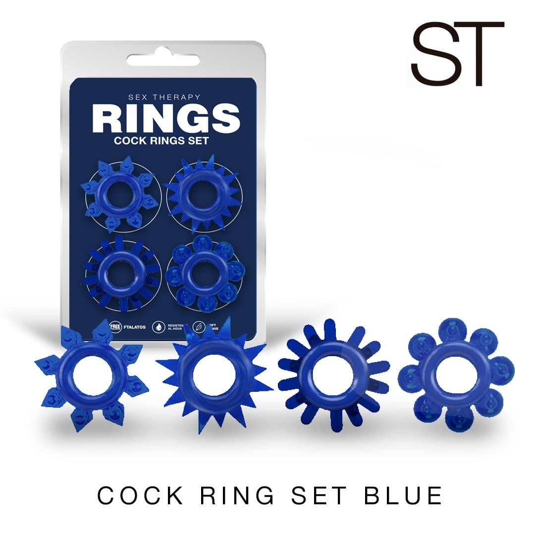 Set de anillos peneanos - Azul