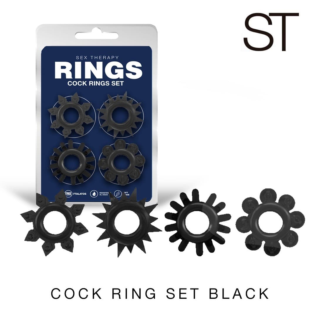 Set de anillos peneanos - Negro